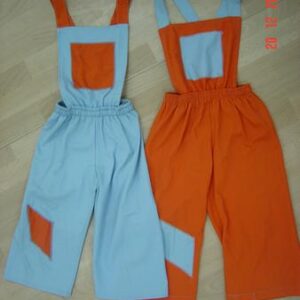 אוברול כיסים כתום תכלת