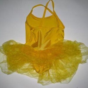 בגד גוף עם טוטו מחובר צהוב