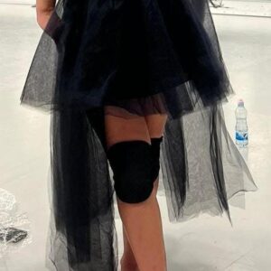 טוטו שחור שתי שכבות , תחתונה ארוכה מאחור